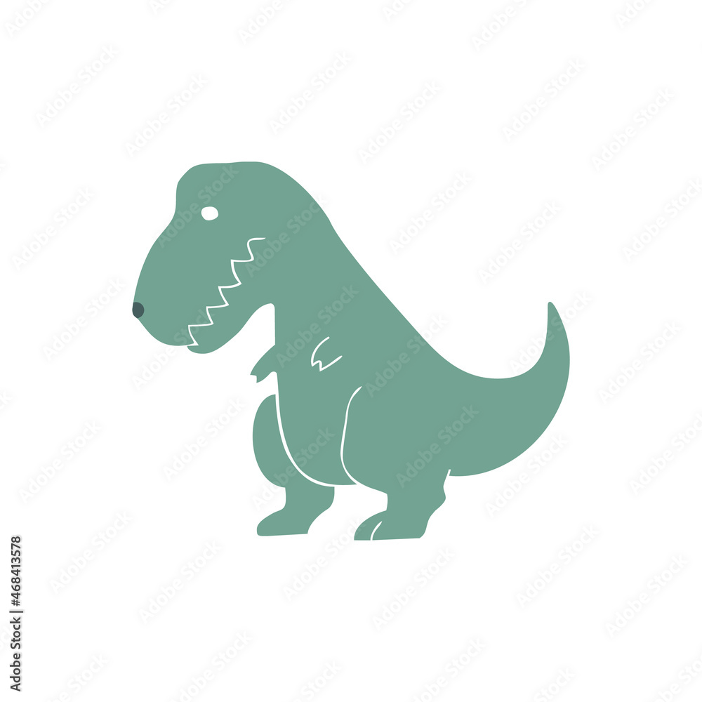 Obraz premium Cute unhappy dinosaur. T-rex vector illustration.