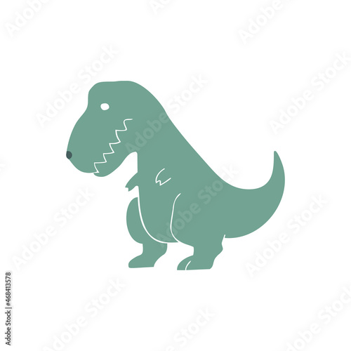 Cute unhappy dinosaur. T-rex vector illustration. 