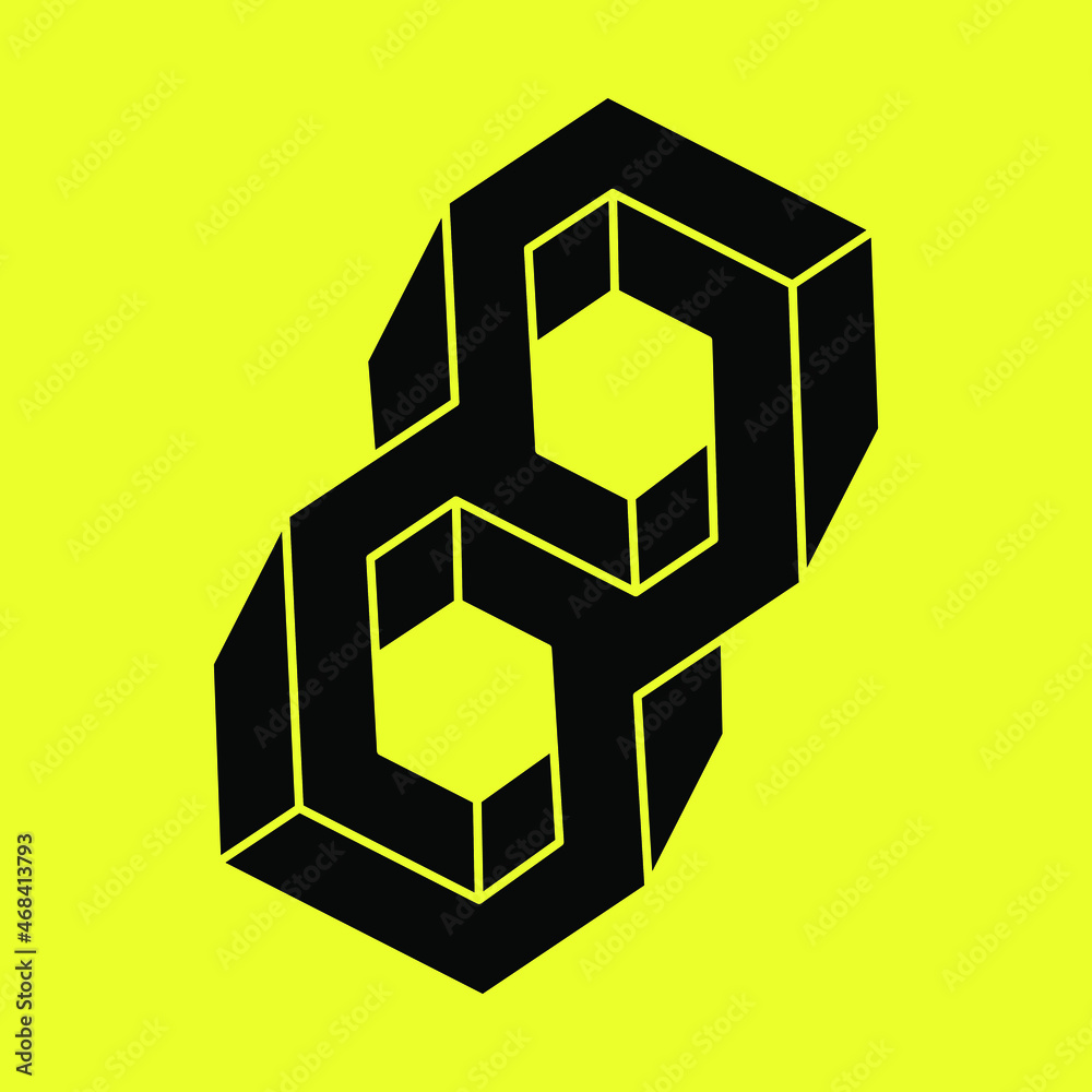 Impossible object. Optical illusion shapes. 3d illustration. Geometric figure. Impossible object. Optical illusion shapes. 3d illustration. Geometric figure.