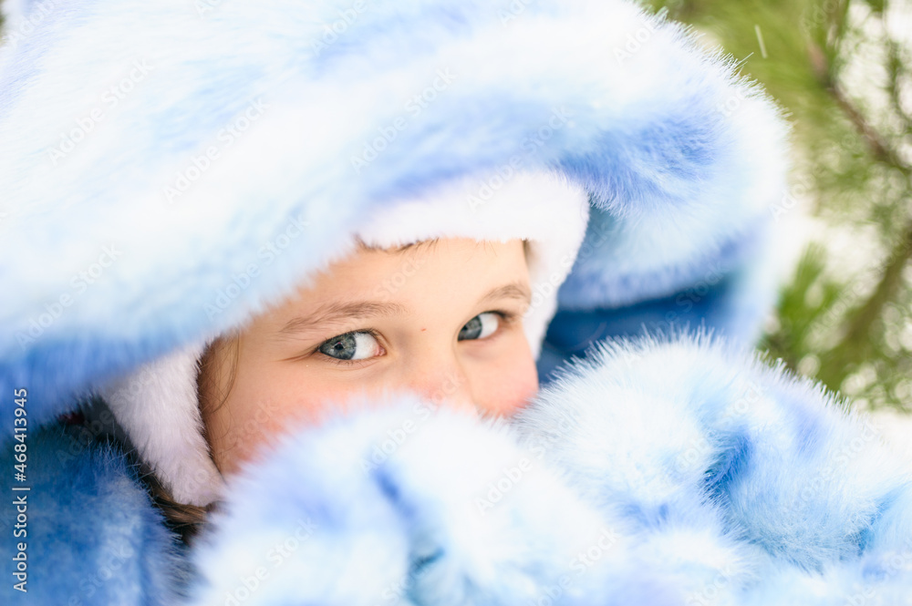 portrait of a girl in a fur hat portrait of a girl in a fur hat