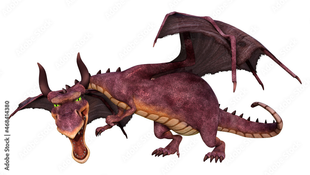 3D Rendering Fairy Tale Dragon on White 3D Rendering Fairy Tale Dragon on White