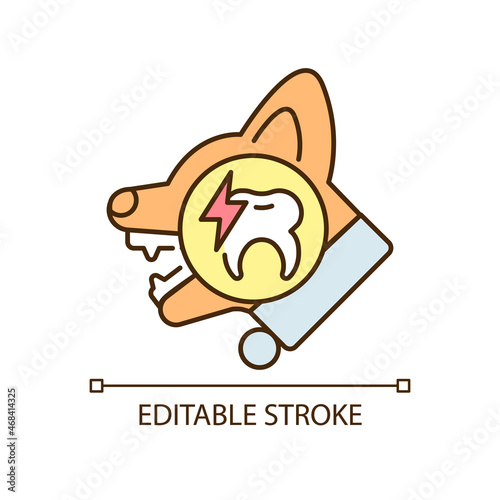 Periodontal disease RGB color icon. Gum periodontitis. Mouth tissues infection. Teeth illness. Bacteria caused disease. Isolated vector illustration. Simple filled line drawing. Editable stroke