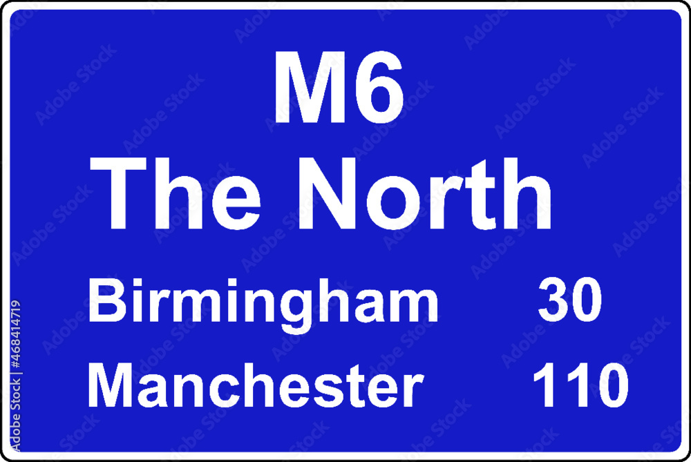 Route confirmation of the distance to the city’s and major junction’s motorway sign