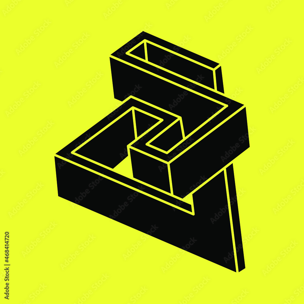 Impossible optical illusion shapes. Optical art object. Impossible figures. Geometry. Impossible optical illusion shapes. Optical art object. Impossible figures. Geometry.
