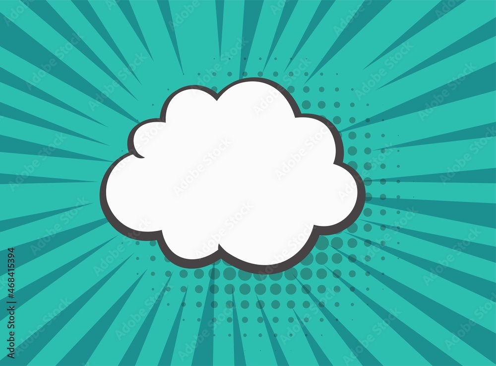Empty cartoon black and white cloud, light blue speech bubble. Empty cartoon black and white cloud, light blue speech bubble.