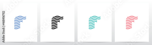 Wavy Lines Forming Letter Logo Design F