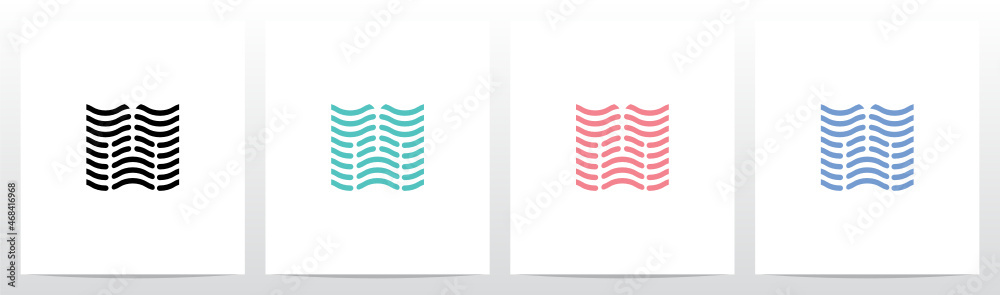 Wavy Lines Forming Letter Logo Design M Wavy Lines Forming Letter Logo Design M