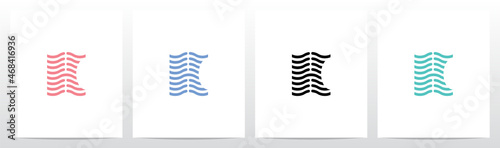 Wavy Lines Forming Letter Logo Design K