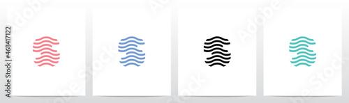 Wavy Lines Forming Letter Logo Design S photo