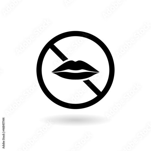 QUIET PLEASE sign icon with shadow