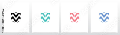 Wavy Lines Forming Letter Logo Design U