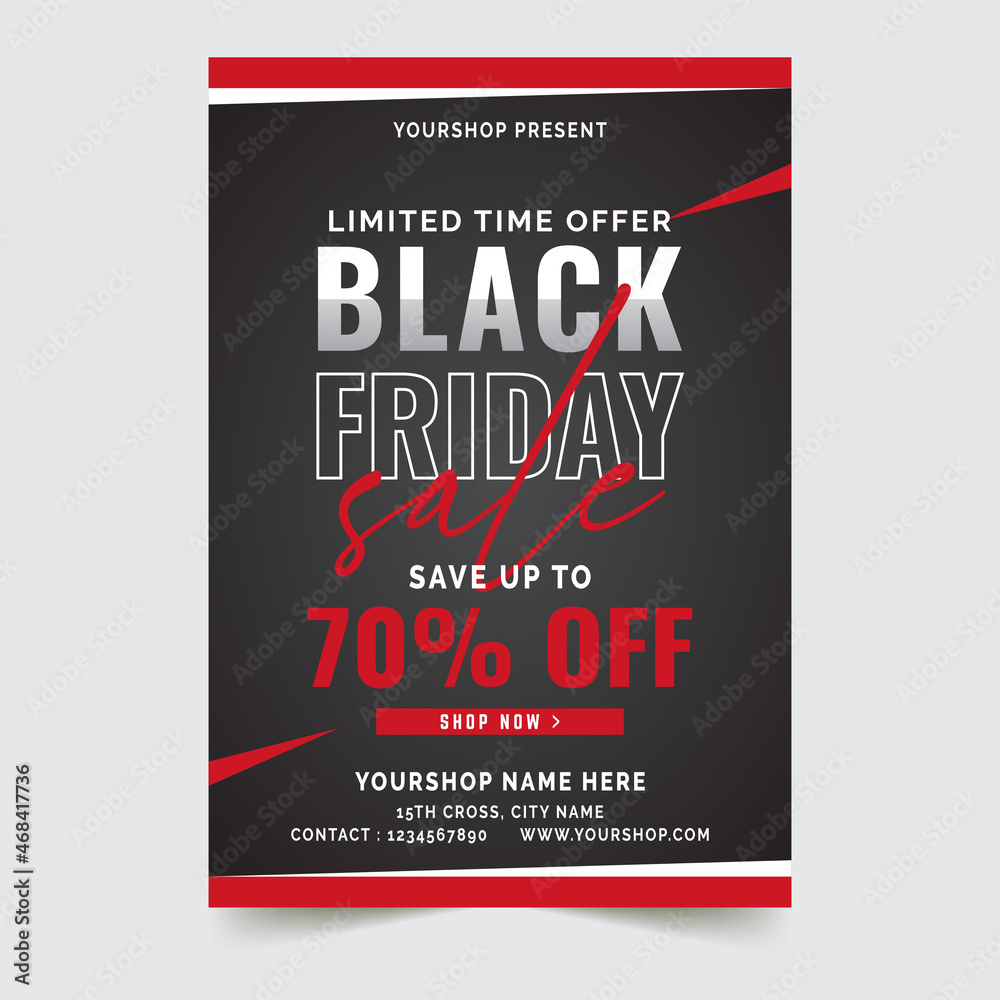 black friday sale poster promotion template