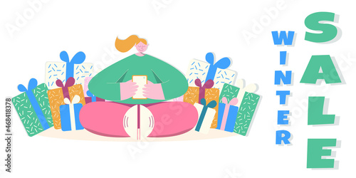 modern flat vector concept illustration
 black friday big sale promotion discount. 

