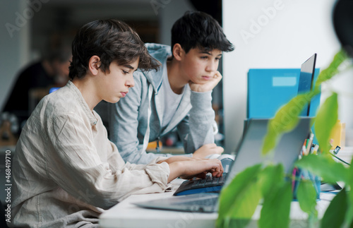 Students working with computers in the lab