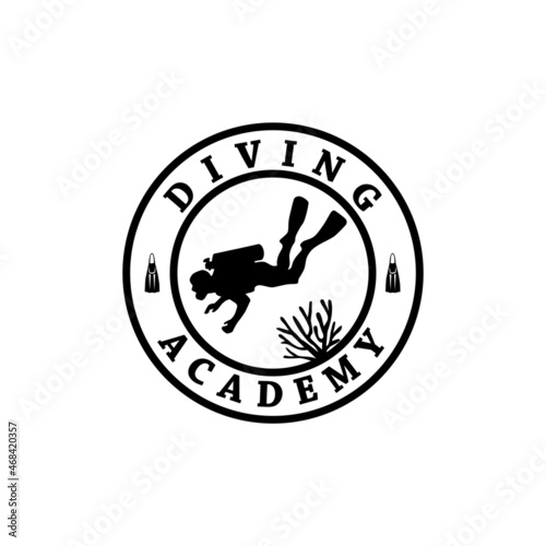 Diving Logo Design, Image, Scuba, Academy, Underwater, Vector