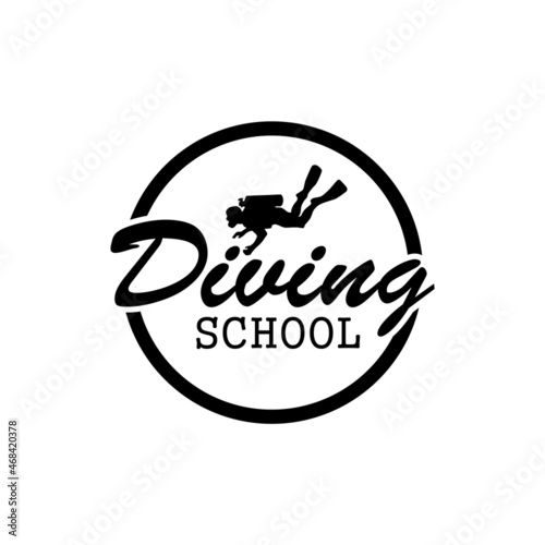 Diving Logo Design, Image, School, Scuba, Underwater, Vector