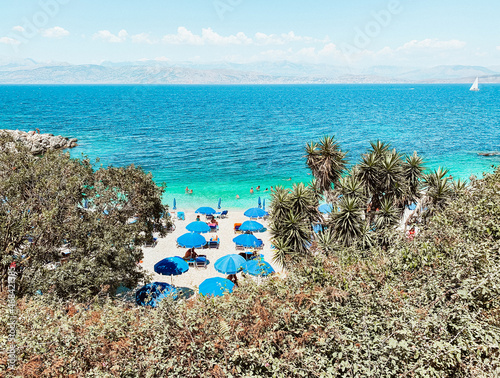Summer at Kanoni Beach, Kassiopi, Corfu, Greece photo