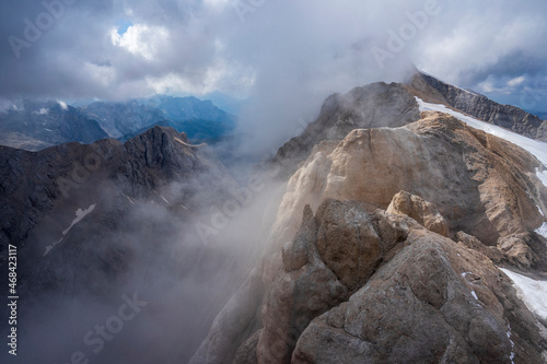 View of the Marmolada massif. Dolomites. Italy. © Jacek Jacobi