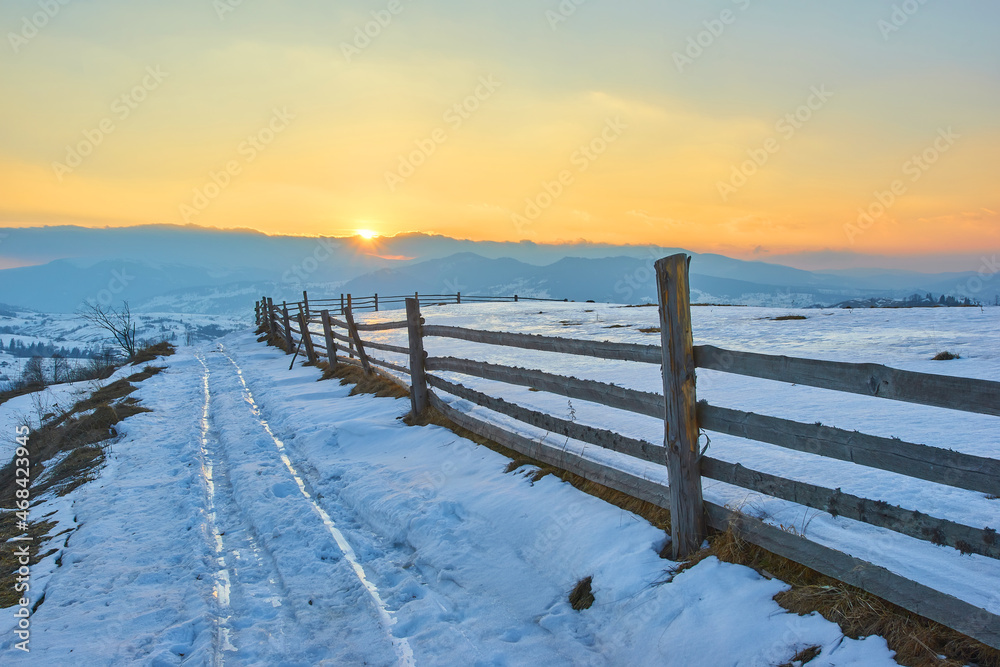 Fototapeta premium Beautiful winter landscape in the mountains.