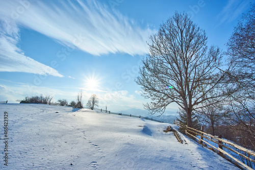 Beautiful winter landscape in mountains