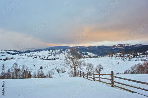 Beautiful winter landscape in mountains