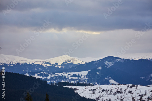 winter view of the city in the carpathians © Ryzhkov Oleksandr