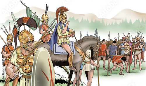 Battle of the Caudine Forks - The Samnite army, drunken with victory, subjected their hated enemies to the shameful ceremony of laying down their arms and passing under the yoke
