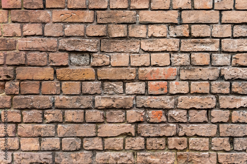 Old brick wall texture background. Closeup.