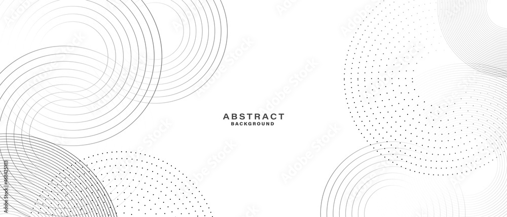 Abstract white background with black circle rings. Digital future technology concept. vector illustration.	
 - obrazy, fototapety, plakaty 
