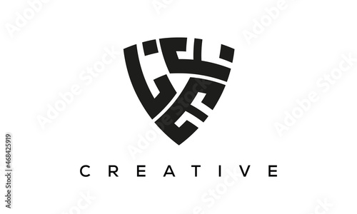 LEF letters logo, security Shield logo vector	