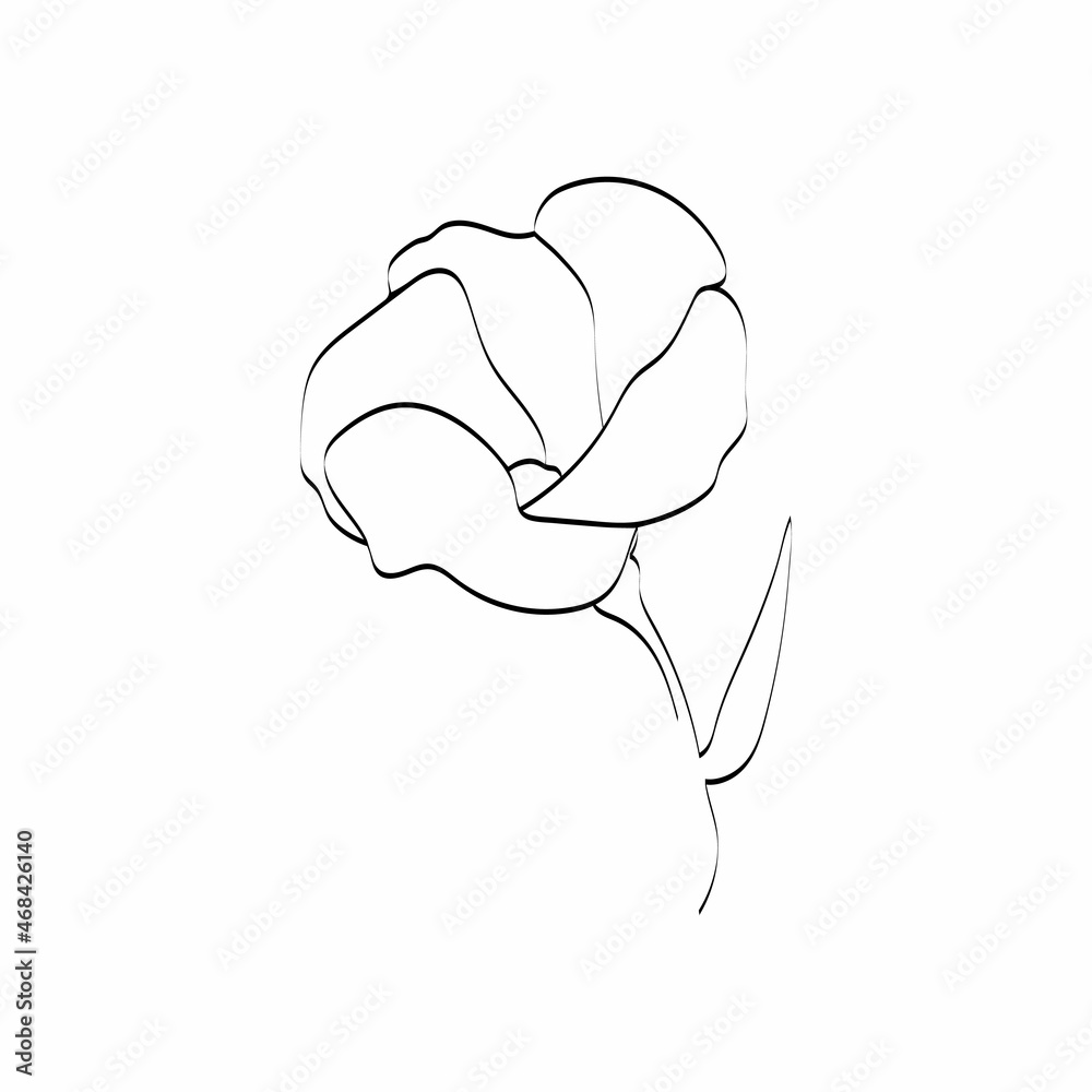A flower drawn in one continuous line. One continuous line. Abstract flower. Vector illustration is suitable for posters, wall art, printing, cover design. The art of one line. A flower drawn in one continuous line. One continuous line. Abstract flower. Vector illustration is suitable for posters, wall art, printing, cover design. The art of one line.