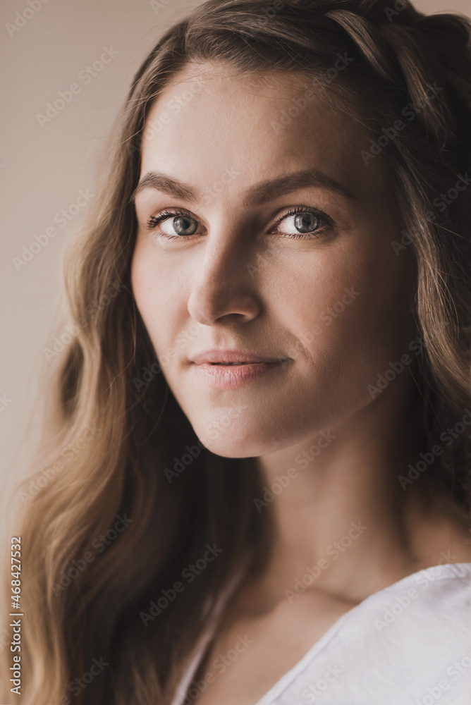 pretty young woman portrait closeup tenderness pretty young woman portrait closeup tenderness