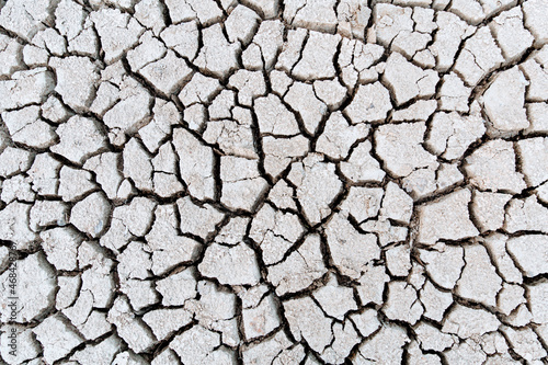 Global warming concept . Dry cracks in the land, serious water shortages.