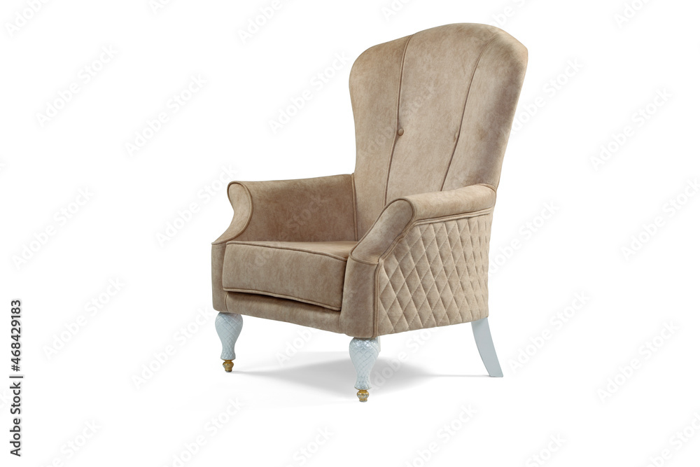 armchair isolated on a white background . corner view armchair isolated on a white background . corner view