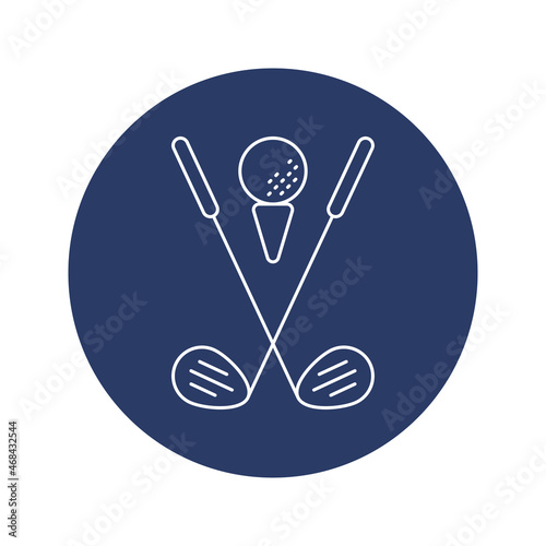 Golf sport putter and tee ball icon