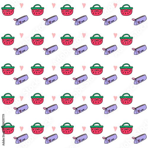 Seamless pattern pencil bag design