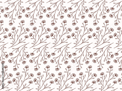 beautifull outline floral flower seamless pattern