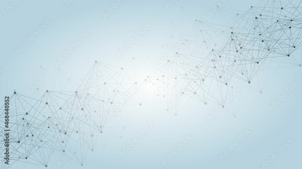 Geometric abstract background with connected line and dots. Structure molecule and communication. Big Data Visualization. Medical, technology, science background. Vector illustration. Geometric abstract background with connected line and dots. Structure molecule and communication. Big Data Visualization. Medical, technology, science background. Vector illustration.