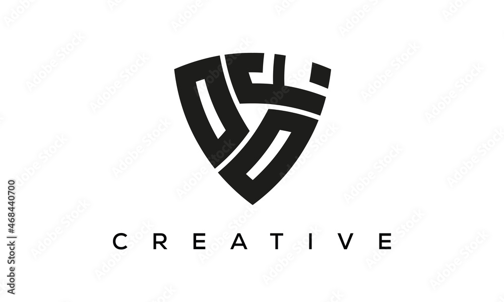 OOF letters logo, security Shield logo vector OOF letters logo, security Shield logo vector