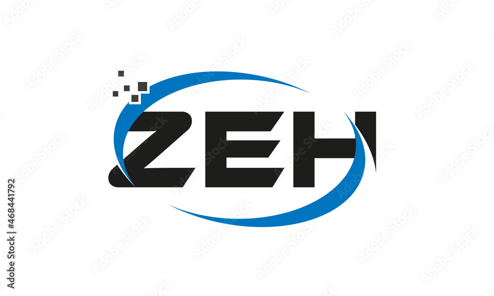 dots or points letter ZEH technology logo designs concept vector Template Element