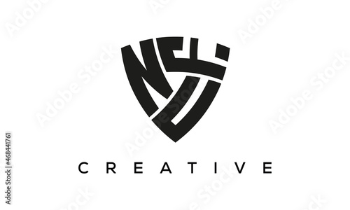 NUF letters logo, security Shield logo vector	 photo