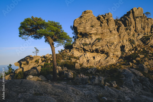 The hike from Piscia di Ghjaddu offers us a view of the rocks of Corsica, a wild and beautiful nature. October 2020, Corsica, France