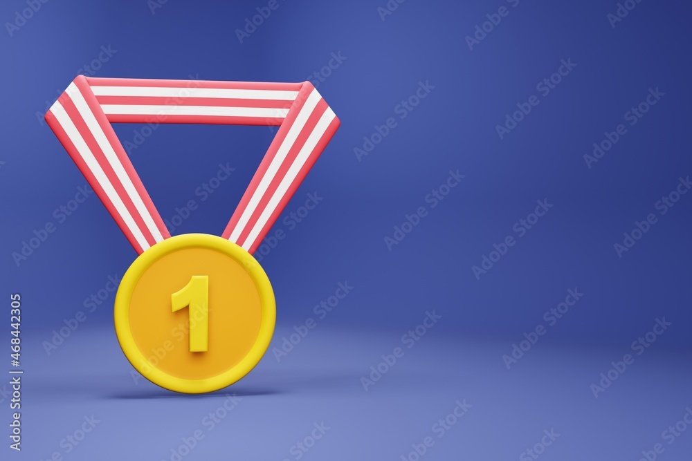 Medal Number 1 3D Illustration Medal Number 1 3D Illustration