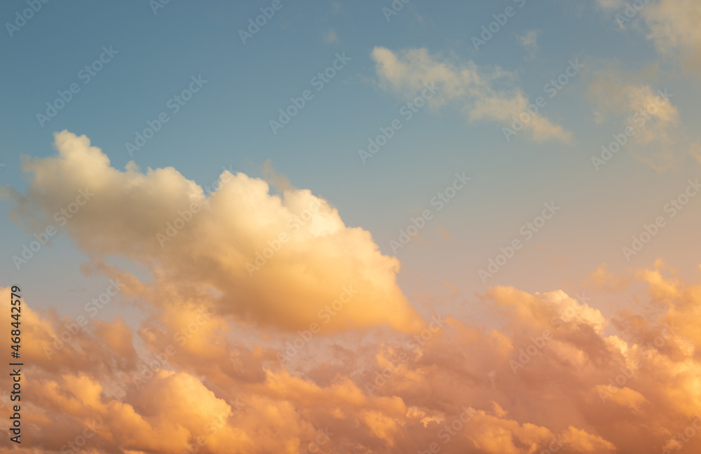 Colorful of the clouds and the sky at sunset,in twilight