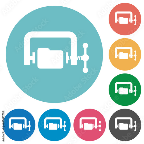 Folder compression solid flat round icons