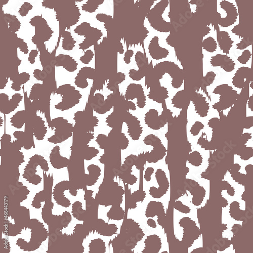 Abstract modern leopard seamless pattern. Animals trendy background. Brown and white decorative vector stock illustration for print, card, postcard, fabric, textile. Modern ornament of stylized skin