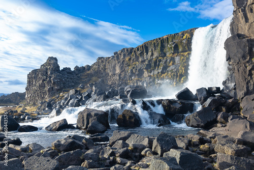 Wallpaper Mural Iceland waterfall Öxarárfoss in rocky mountain national park Torontodigital.ca
