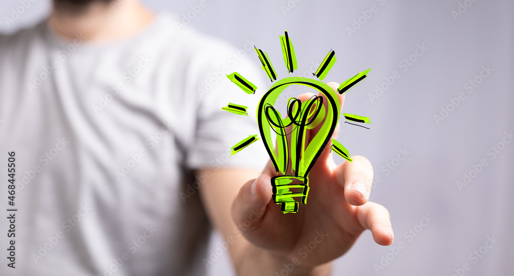 Green light bulb, eco-friendly business Green light bulb, eco-friendly business