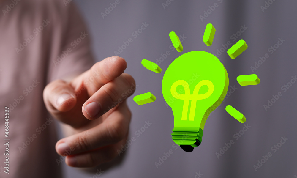 Green light bulb, eco-friendly business Green light bulb, eco-friendly business