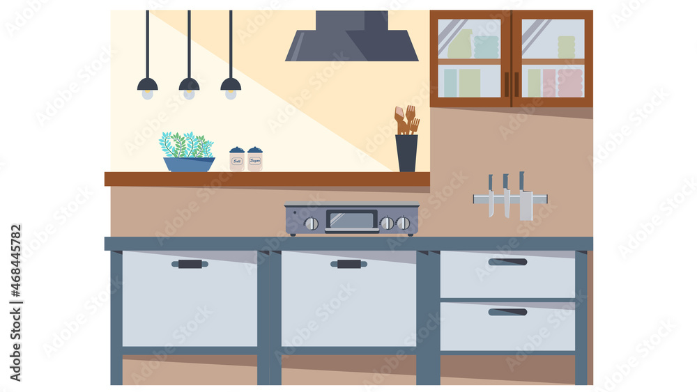 Fototapeta premium フラットなキッチンの内装